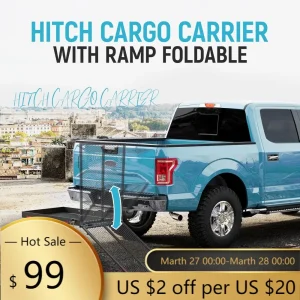 500 Lbs Foldable Hitch Cargo Carrier with Ramp
